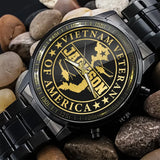 Personalized Vietnam Veteran Of America Custom Name & Time Watch Printed QTKH24952