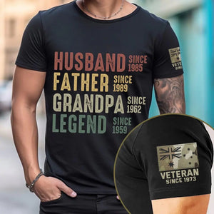 Personalized Husband Father Grandpa Legend Custom Time Australian Veteran T-shirt Printed QTVQ24955
