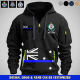 Personalized Australian Police Logo Custom Name Quarter Zip Hoodie 2D Printed VQ24964