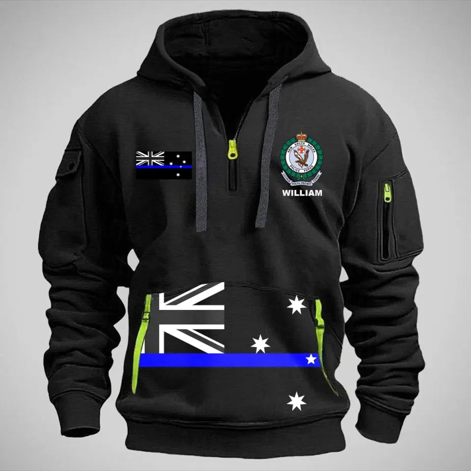 Personalized Australian Police Logo Custom Name Quarter Zip Hoodie 2D Printed VQ24964
