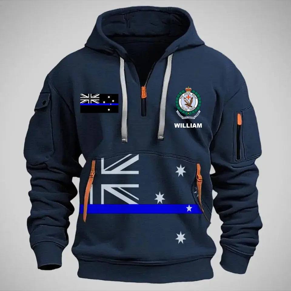 Personalized Australian Police Logo Custom Name Quarter Zip Hoodie 2D Printed VQ24964
