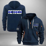 Personalized Retired US Police Custom ID & Time Quarter Zip Hoodie 2D Printed QTHN24972