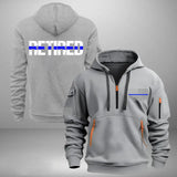 Personalized Retired US Police Custom ID & Time Quarter Zip Hoodie 2D Printed QTHN24972