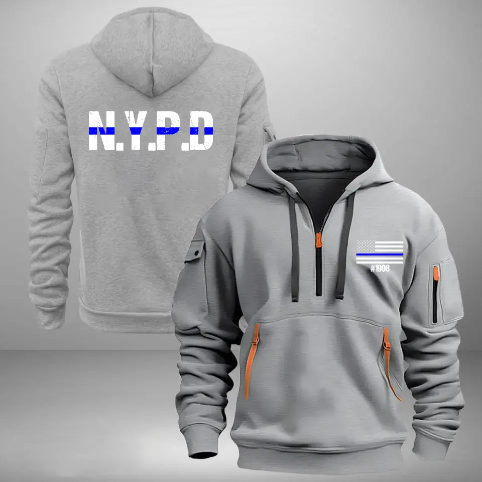 Personalized US Police Custom ID & Department Quarter Zip Hoodie 2D Printed KVH24974