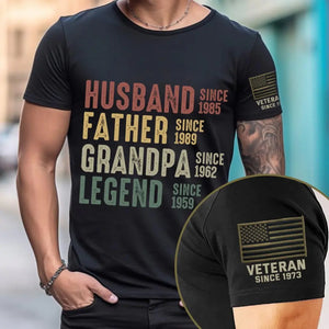 Personalized Husband Father Grandpa Legend Custom Time US Veteran T-shirt Printed QTVQ24955