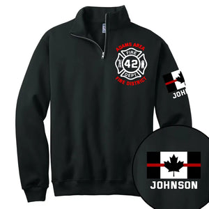 Personalized Canadian Firefighter Flag Custom Name Stand Collar Zipper Sweatshirt 3D Printed VQ24985