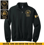 Personalized Canada Flag Canadian Army Veteran Rank Camo Custom Name Stand Collar Zipper Sweatshirt 3D Printed KVH24988