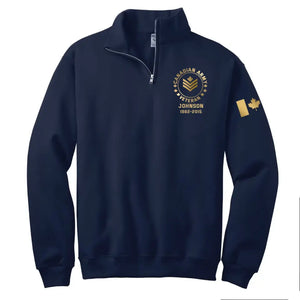 Personalized Canada Flag Canadian Army Veteran Rank Camo Custom Name Stand Collar Zipper Sweatshirt 3D Printed KVH24988