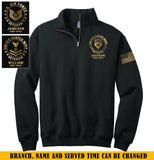 Personalized US Flag US Army Veteran Rank Camo Custom Name Stand Collar Zipper Sweatshirt 3D Printed KVH24988