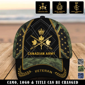 Personalized Canadian Army Logo Canadian Veteran Camo 3D Cap Printed AHVQ24995