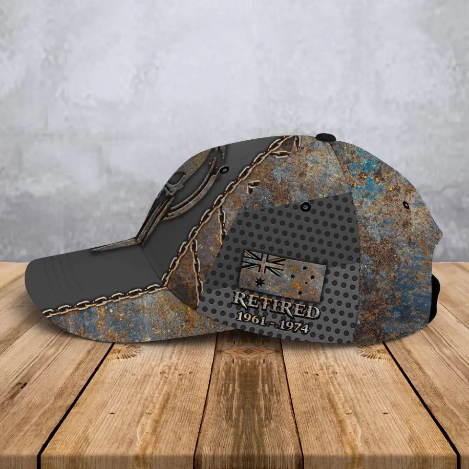 Personalized Skull Australian Retired Australian Veteran Custom Time 3D Cap QTVA24994