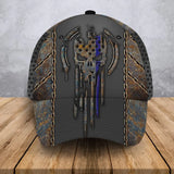 Personalized US Skull Retired US Veteran Custom Time 3D Cap QTVA24994