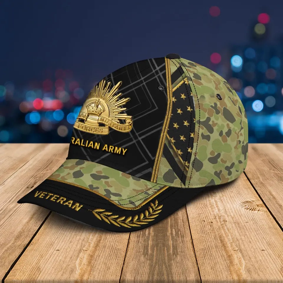 Personalized Australian Army Logo Australian Veteran Camo 3D Cap Printed AHVQ24995