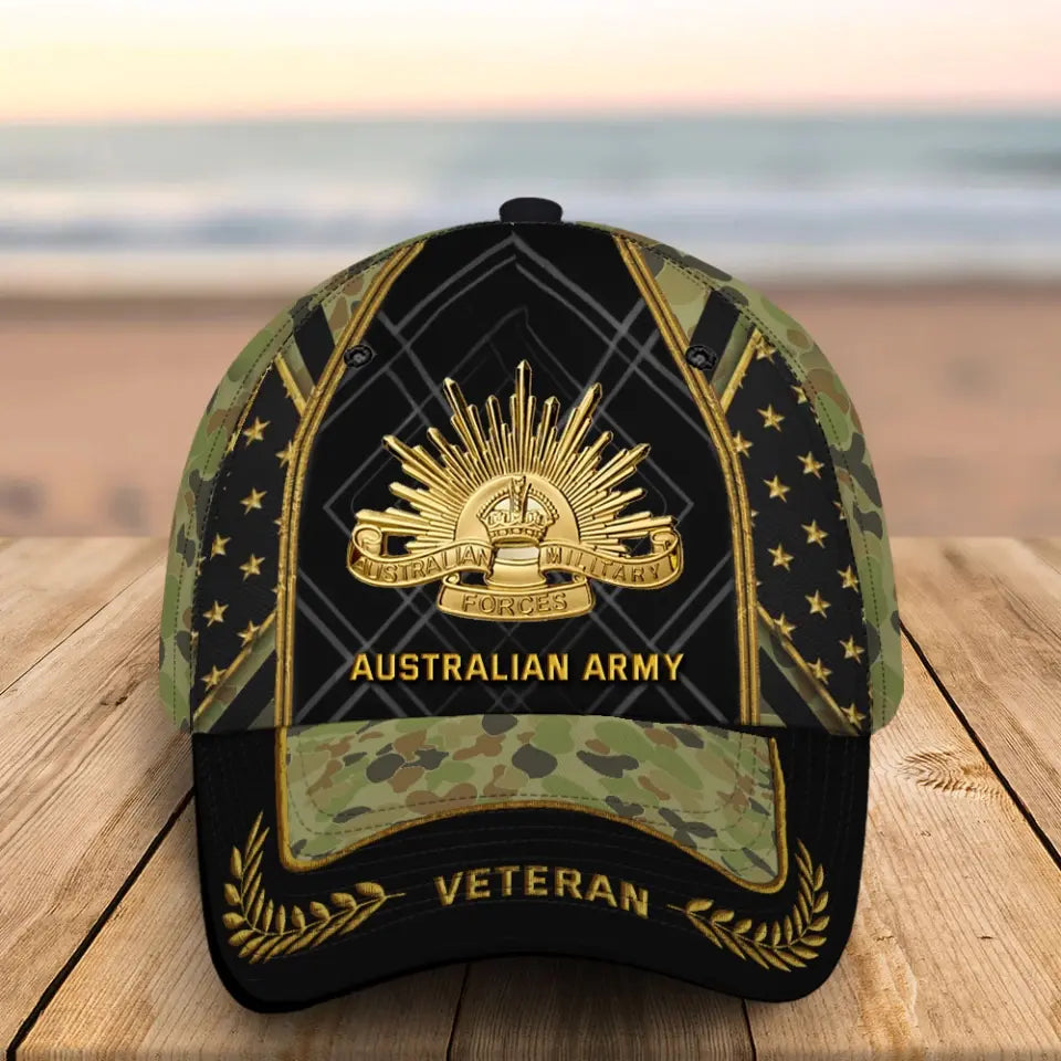 Personalized Australian Army Logo Australian Veteran Camo 3D Cap Printed AHVQ24995