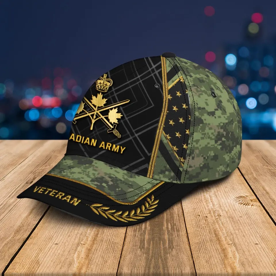 Personalized Canadian Army Logo Canadian Veteran Camo 3D Cap Printed AHVQ24995