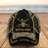 Personalized UK Army Logo UK Veteran Camo 3D Cap Printed AHVQ24995