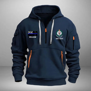 Personalized Australian Police Logo Custom Name & Time Quarter Zip Hoodie 2D Printed QTVQ241001