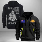 Personalized Australian Army Flag Veteran As I Walk Through The Valley Of The Shadow of Death I Fear No Evil Quarter Zip Hoodie 2D Printed KVH241003