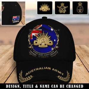 Personalized Australian Veteran Logo Always Ready Always There Custom Name 3D Cap Printed AHVQ241009