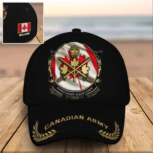 Personalized Canadian Veteran Logo Always Ready Always There Custom Name 3D Cap Printed AHVQ241009