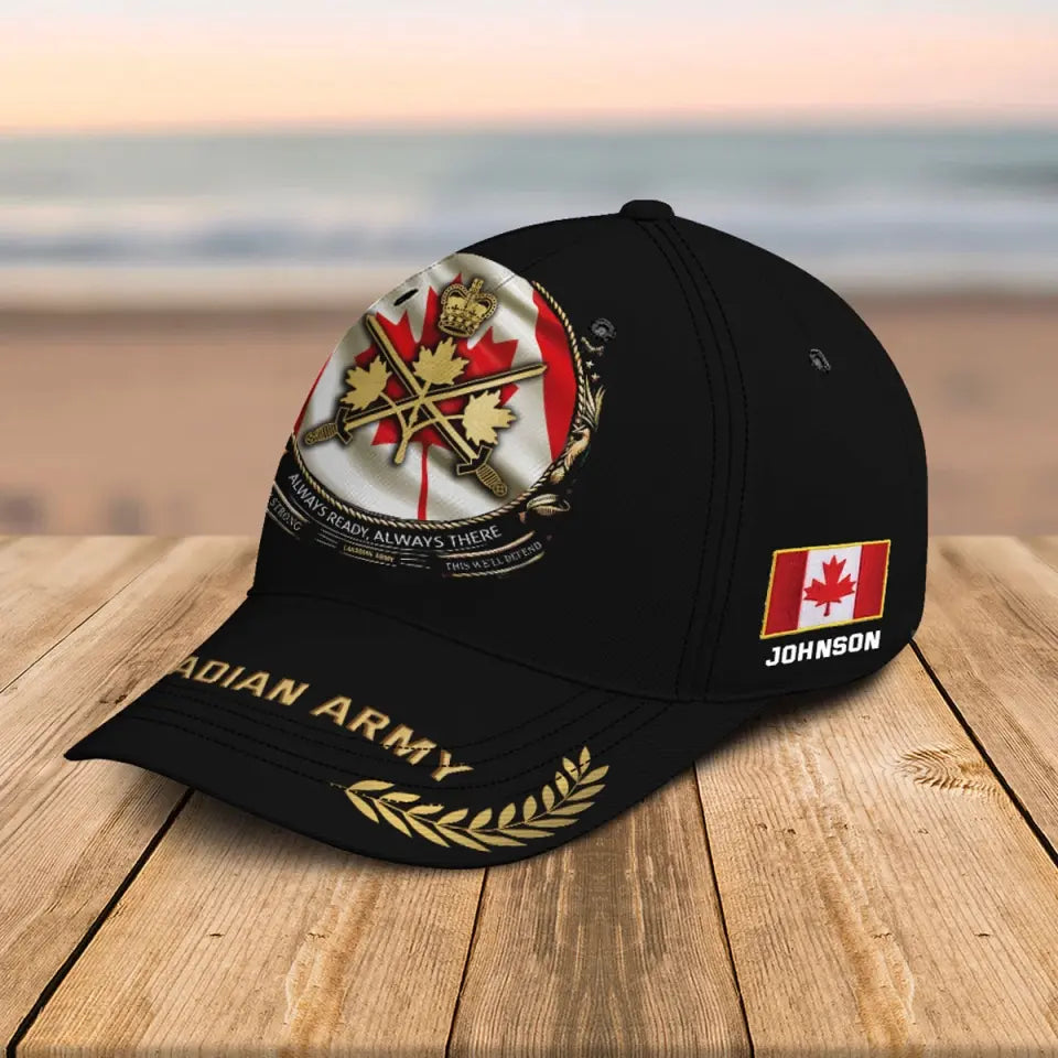 Personalized Canadian Veteran Logo Always Ready Always There Custom Name 3D Cap Printed AHVQ241009