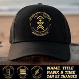 Personalized Retired Swiss Custom Gold Rank & Service Time Black Cap Printed AHVA241005