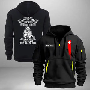 Personalized I Am A Swiss Veteran I Would Put The Uniform Back On If Switzerland Needed Me Quarter Zip Hoodie 2D Printed LVA241008
