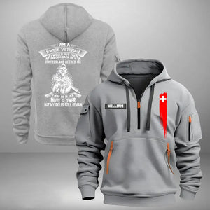 Personalized I Am A Swiss Veteran I Would Put The Uniform Back On If Switzerland Needed Me Quarter Zip Hoodie 2D Printed LVA241008