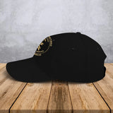 Personalized Retired Swiss Custom Gold Rank & Service Time Black Cap Printed AHVA241005