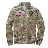 Personalized US Army Logo US Military Camo Custom Name & Time Stand Collar Zipper Sweatshirt 3D Printed KVH241013