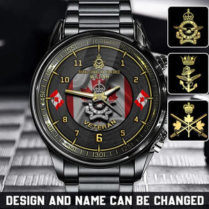 Personalized Canadian Army Logo Canadian Veteran Custom Name Watch Printed AHHN241019