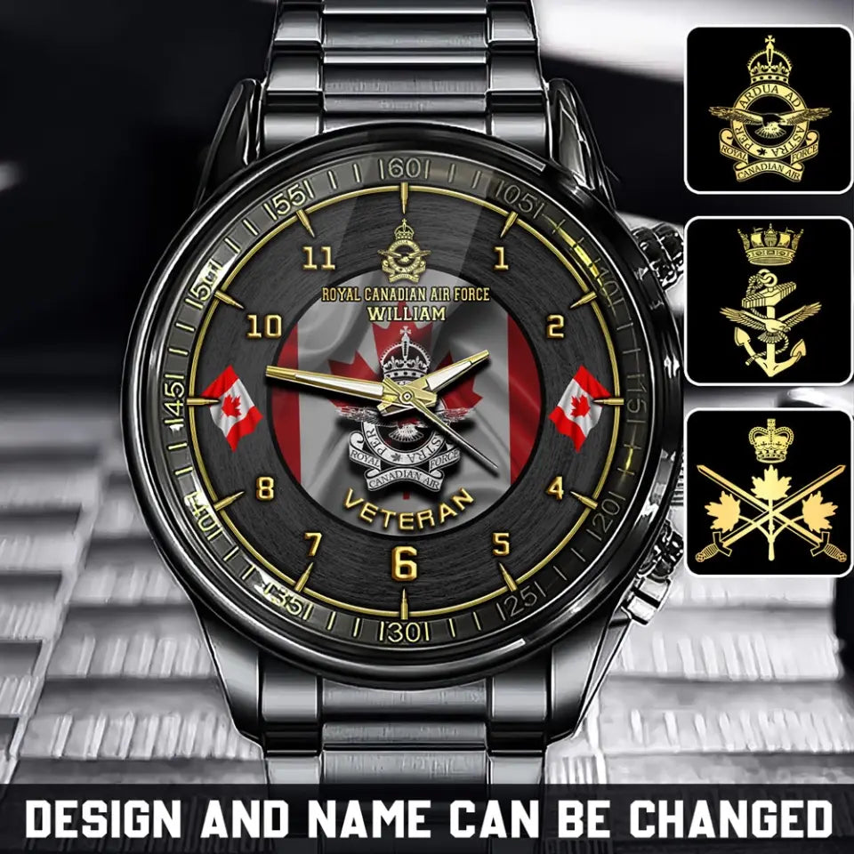Personalized Canadian Army Logo Canadian Veteran Custom Name Watch Printed AHHN241019