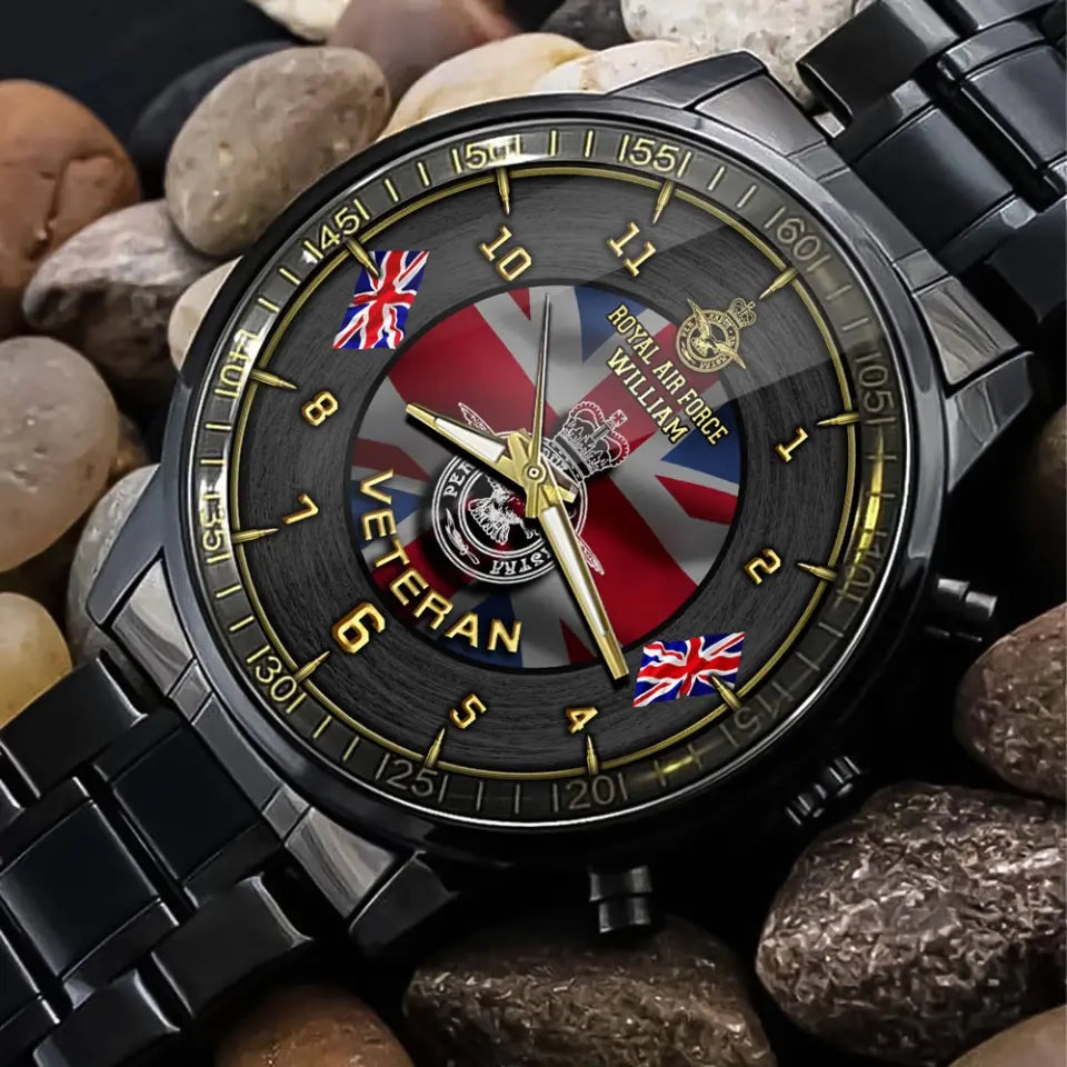 Personalized UK Army Logo UK Veteran Custom Name Watch Printed AHHN241019