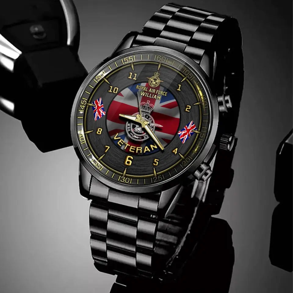 Personalized UK Army Logo UK Veteran Custom Name Watch Printed AHHN241019