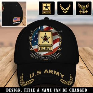 Personalized US Army Logo US Veteran Custom Name Cap Printed AHVQ241030