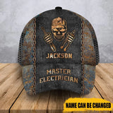 Personalized Master Electrician Custom Name Cap 3D Printed LVA241037