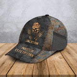 Personalized Master Electrician Custom Name Cap 3D Printed LVA241037