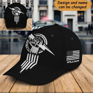 Personalized Electrician US Flag Custom Name 3D Cap Printed QTHN241041