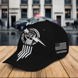 Personalized Electrician US Flag Custom Name 3D Cap Printed QTHN241041