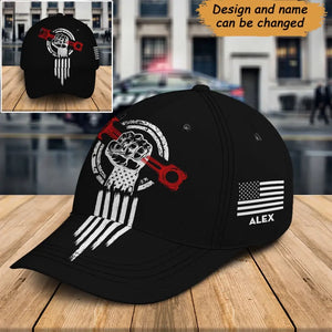 Personalized Mechanic US Flag Custom Name 3D Cap Printed QTHN241041