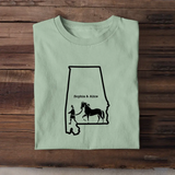 Personalized Horse Girl US State Map Custom Name T-shirt Printed VA241046