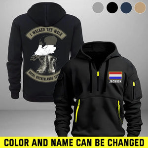Personalized I Walked The Walk Royal Netherlands Veteran Quarter Zip Hoodie 2D Printed KVH241044