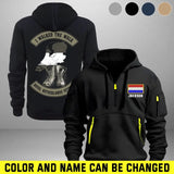 Personalized I Walked The Walk Royal Netherlands Veteran Quarter Zip Hoodie 2D Printed KVH241044