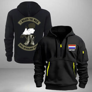 Personalized I Walked The Walk Royal Netherlands Veteran Quarter Zip Hoodie 2D Printed KVH241044