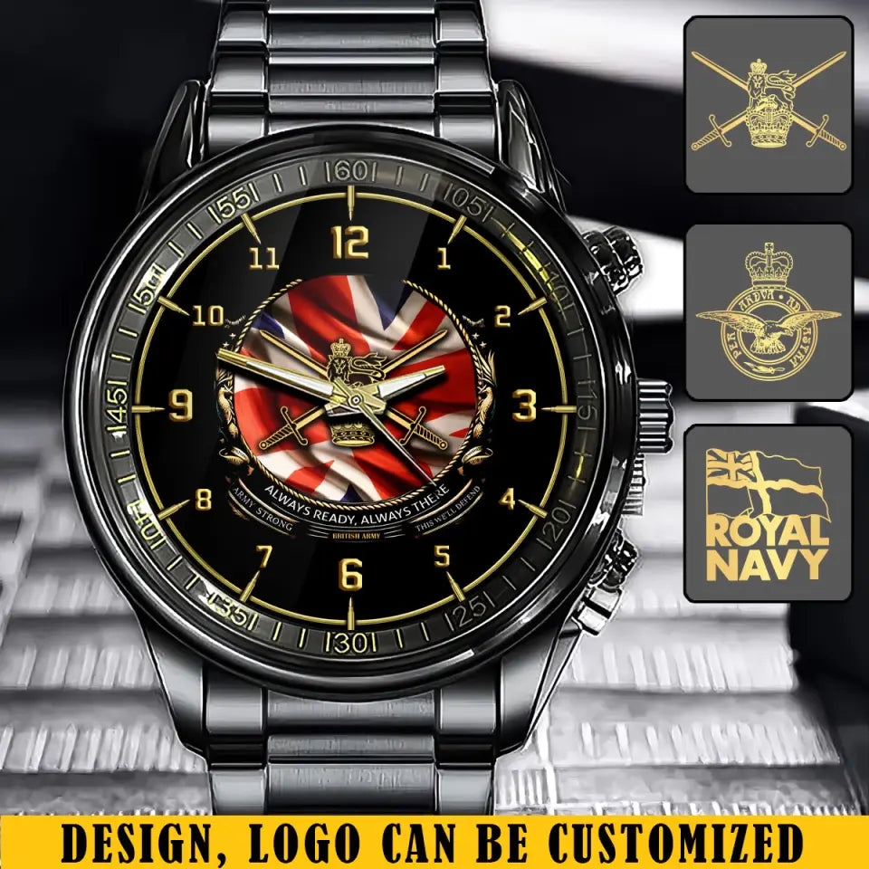 Personalized Always Ready Always There UK Veteran Branch Logo Watch Printed AHVQ241048