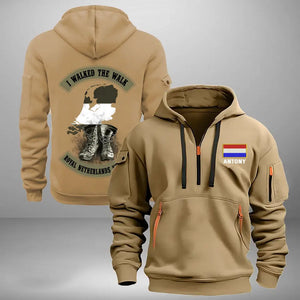 Personalized I Walked The Walk Royal Netherlands Veteran Quarter Zip Hoodie 2D Printed KVH241044