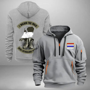 Personalized I Walked The Walk Royal Netherlands Veteran Quarter Zip Hoodie 2D Printed KVH241044