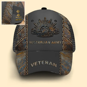 Personalized Australian Army Logo Rank Gold Custom Served Time Cap 3D Printed AHVQ241054