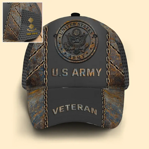 Personalized US Army Logo Rank Gold Custom Served Time Cap 3D Printed AHVQ241054
