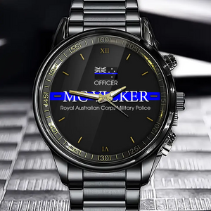Personalized Australian Police Flag Blue Line Custom Name & Department Watch Printed QTKH241052